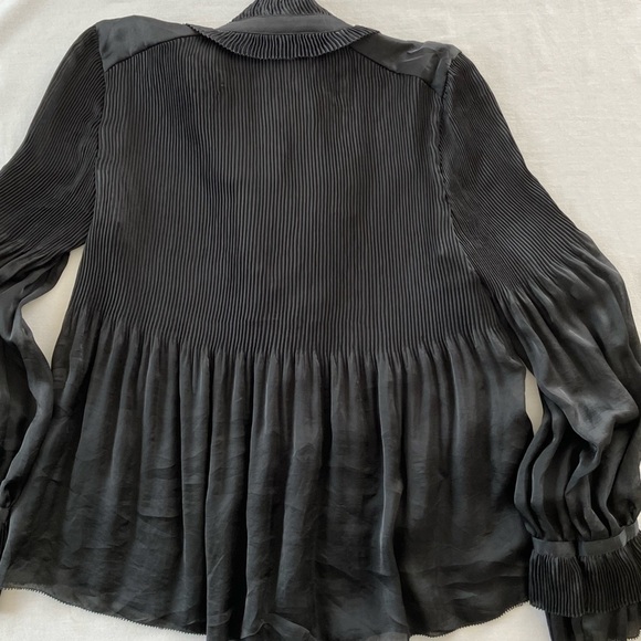 Diane Von Furstenberg Black Babydoll Philippine Blouse Size 6 - Picture 13 of 16